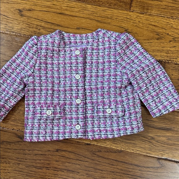 Pink and White Tweed Jacket and Shorts Set - Picture 2 of 6